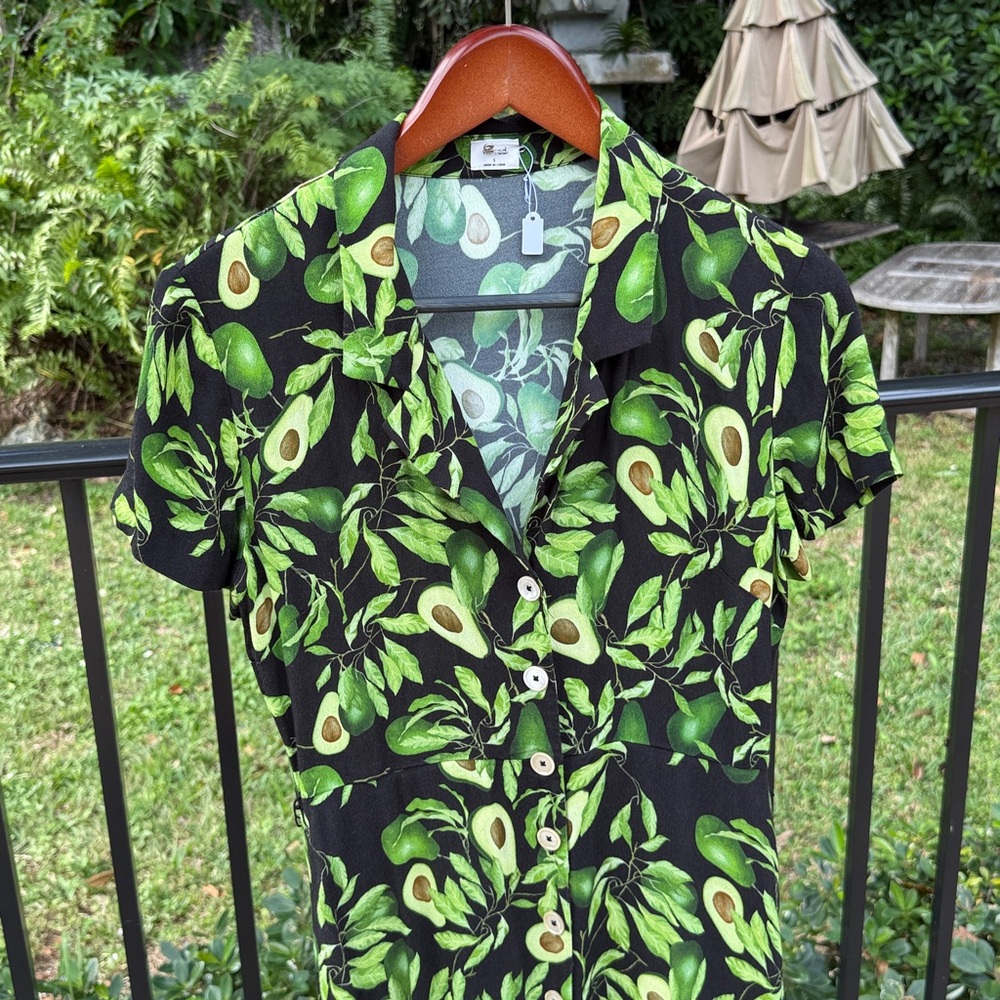 Wilfred Black and Green Pandora Avocado Print Maxi Dress